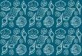 Shell textile pattern, seamless seashell textile repeating pattern